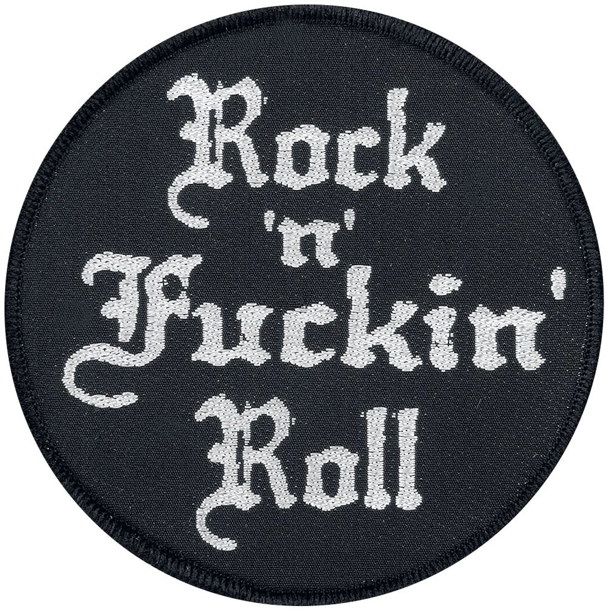 Rock n Fuckin Roll Patch zwart-wit Polyester -